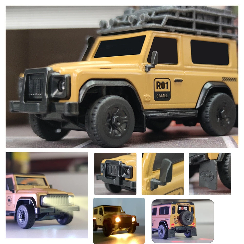 LDARC R01 1/64 2.4G RWD RC Car Micro Rock Crawler Mini Climbing Truck LED Light 3 Speed Off-Road Vehicles Models Remote Control Racing Toys 60 Minutes Working Time — LDARC