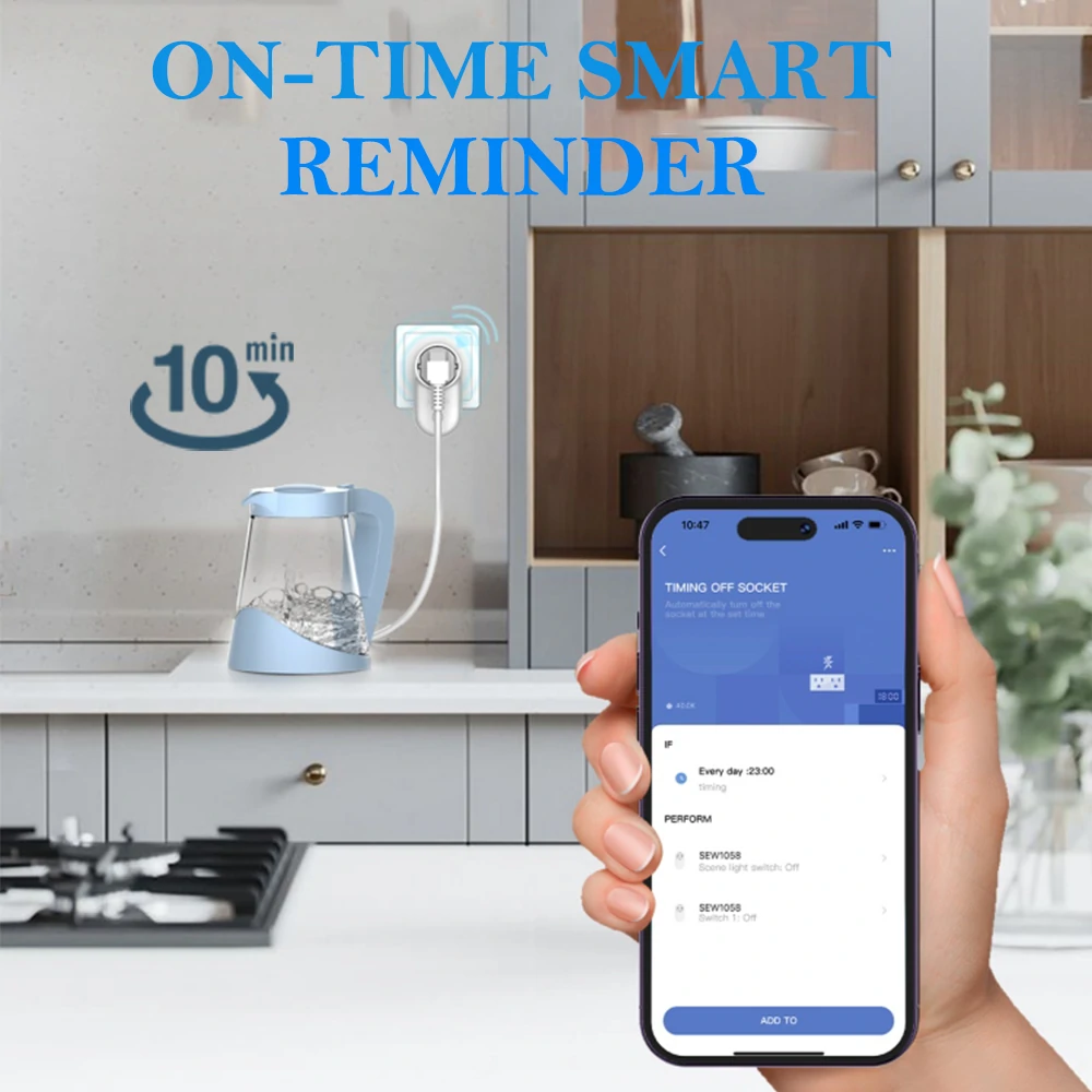 LDNIO 16A Smart WiFi EU Plug Socket Real-time Current Voltage Power Monitoring APP Timing Outlet with LED Light Voice Control with Alexa Google — view 5