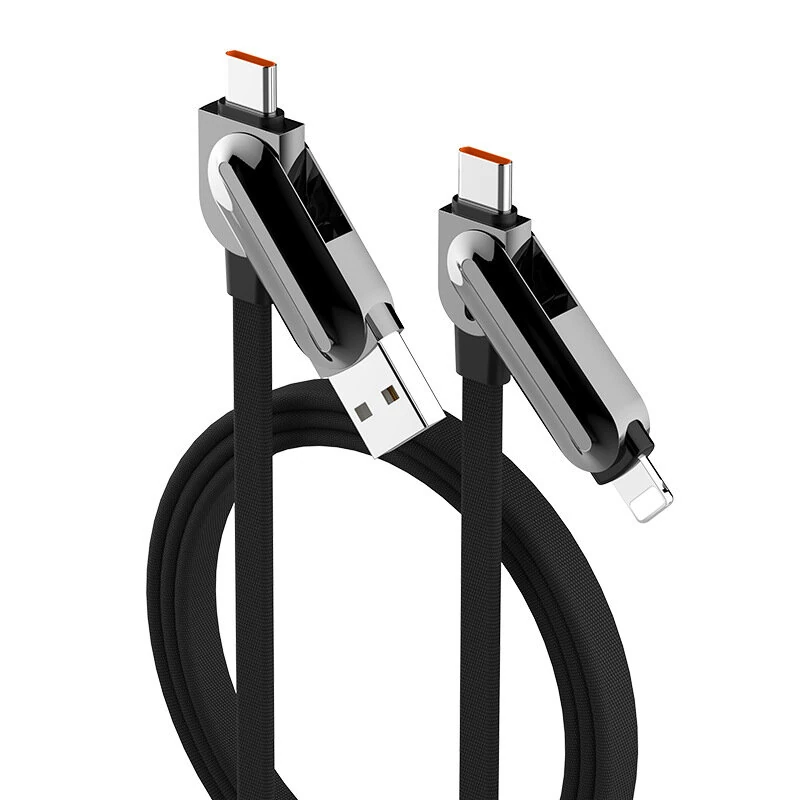 LDNIO LC25 100W USB-A/Type-C to Type-C/iP Cable Fast Charging Data Transmission Copper Core Line 1.2M Long for iPhone 17 17Pro Max 16 15 14 13 for Xiaomi 17pro for SAMSUNG for OPPO for VIVO — LDNIO