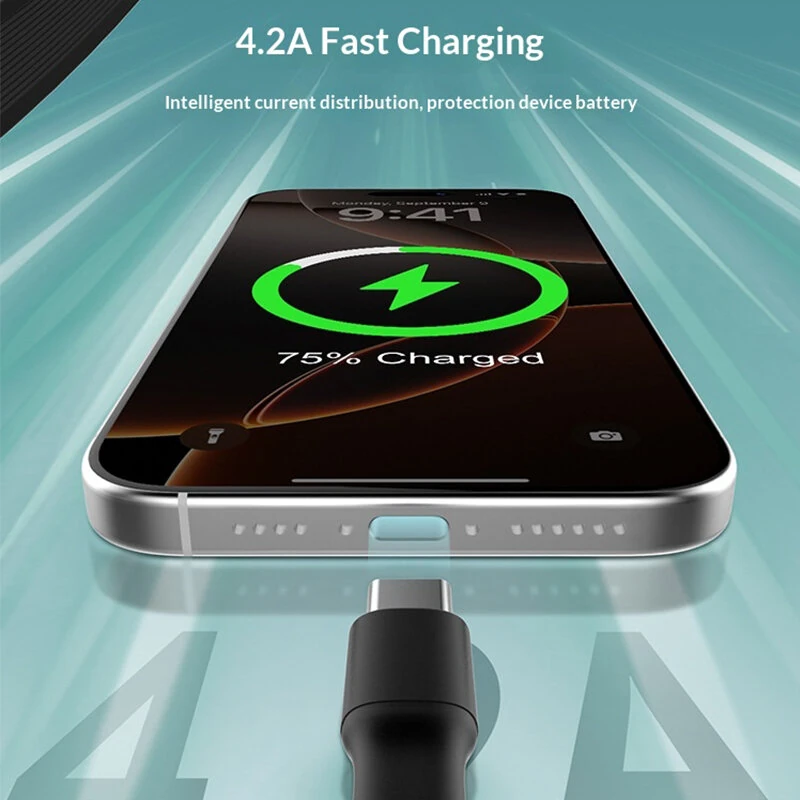 LDNIO LC90A 4.2A USB-A to Type-C/iP/Micro USB Retractable Cable Fast Charging Data Transmission Copper Core Line 1.1M Long for iPhone 17 17 Pro 16 Pro Max 15 14 13 for Xiaomi 17pro for Samsung Galaxy S25 Ultra for XIAOMI for OPPO — view 6
