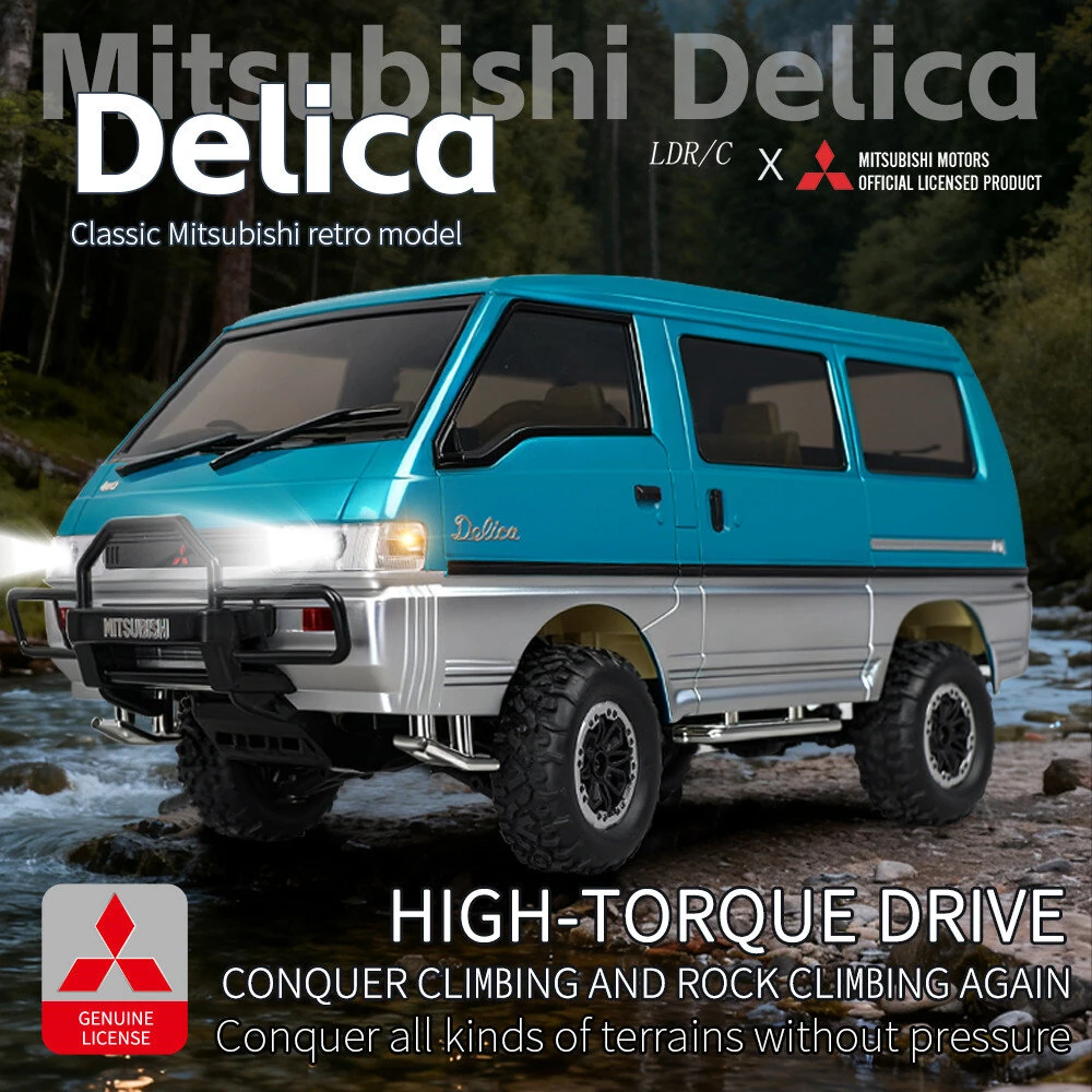 LDRC 1296 RTR 1/12 2.4G 4WD for Mitsubishi Delica L300 1986 RC Car Dual-Speed Mechanical Shifting Classis Off-Road Van Climbing Truck LED Light Full Proportional Control Metal Gears CVD Straight Axle Vehicles Models Toys — view 3