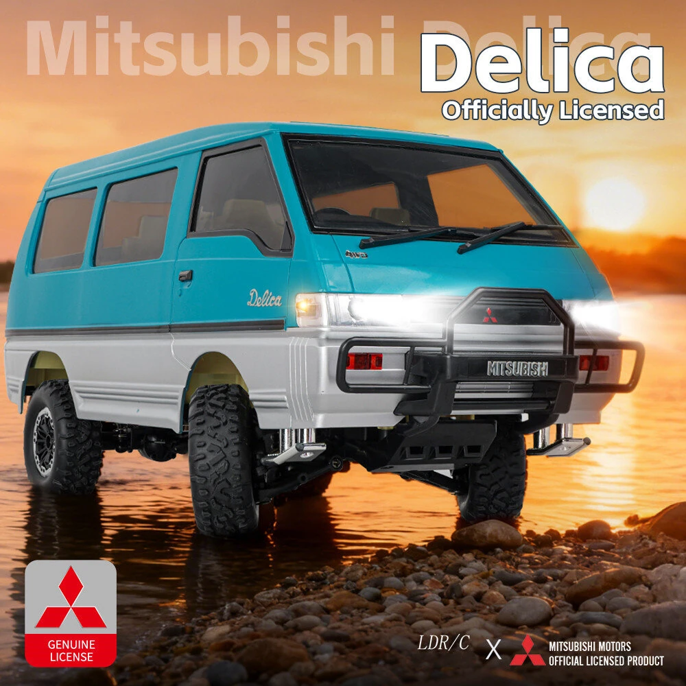 LDRC 1296 RTR 1/12 2.4G 4WD for Mitsubishi Delica L300 1986 RC Car Dual-Speed Mechanical Shifting Classis Off-Road Van Climbing Truck LED Light Full Proportional Control Metal Gears CVD Straight Axle Vehicles Models Toys — view 4