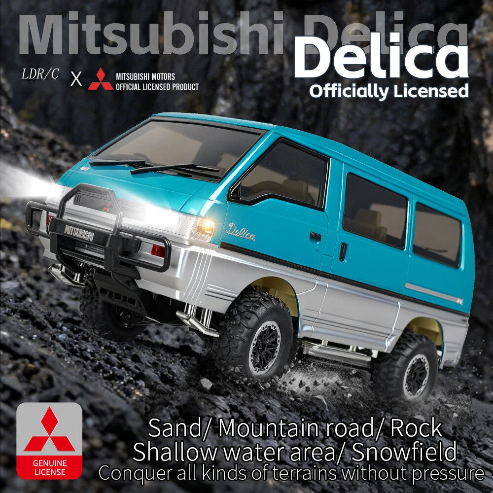 LDRC 1296 RTR 1/12 2.4G 4WD for Mitsubishi Delica L300 1986 RC Car Dual-Speed Mechanical Shifting Classis Off-Road Van Climbing Truck LED Light Full Proportional Control Metal Gears CVD Straight Axle Vehicles Models Toys — view 5