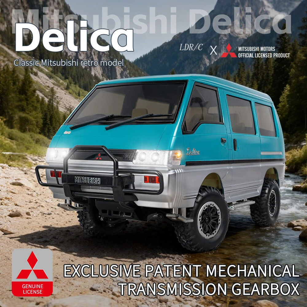 LDRC 1296 RTR 1/12 2.4G 4WD for Mitsubishi Delica L300 1986 RC Car Dual-Speed Mechanical Shifting Classis Off-Road Van Climbing Truck LED Light Full Proportional Control Metal Gears CVD Straight Axle Vehicles Models Toys — view 7