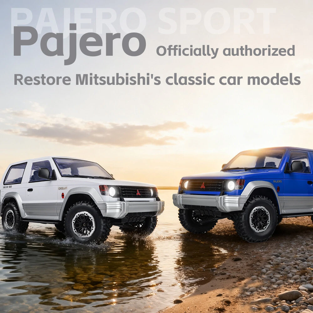 LDRC 1297S Newly Upgraded RTR 1/14 2.4G 4WD Mitsubishi Pajeyo V24WG 1992 Sport RC Car Dual-Speed Mechanical Shifting Classis Off-Road SUV Climbing Truck LED Light Full Proportional Control Metal Gears CVD Straight Axle Vehicles Models Toys — view 3
