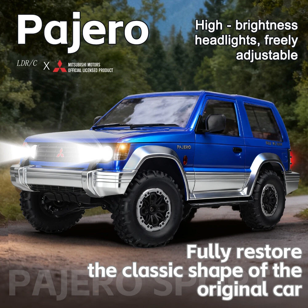 LDRC 1297S Newly Upgraded RTR 1/14 2.4G 4WD Mitsubishi Pajeyo V24WG 1992 Sport RC Car Dual-Speed Mechanical Shifting Classis Off-Road SUV Climbing Truck LED Light Full Proportional Control Metal Gears CVD Straight Axle Vehicles Models Toys — view 6