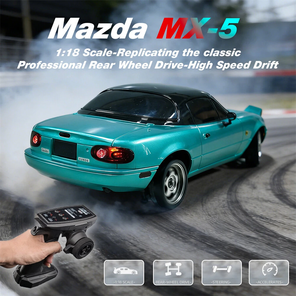LDRC 1804 RTR 1/18 2.4G RWD RC Car Drift for Mazda MX-5 Miata NA Gyro LED Light Official Licensed On-Road Full Proportional Remote Control Racing Vehicles Models Toys — view 7