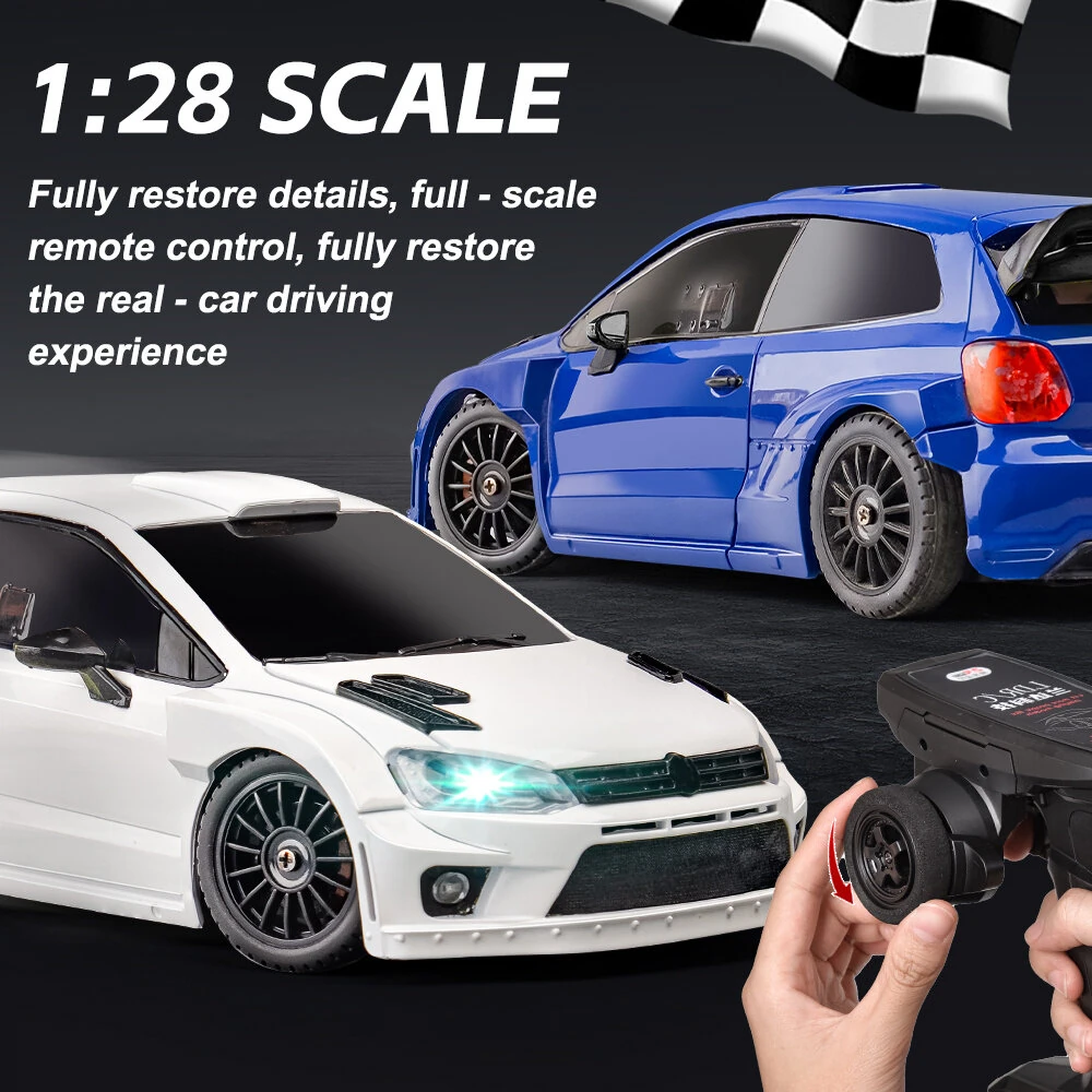LDRC 2801 RTR 1/28 2.4G 4WD RC Car Drift for POLO R LED Light On-Road Full Proportional Racing Vehicles Models Toys — view 5