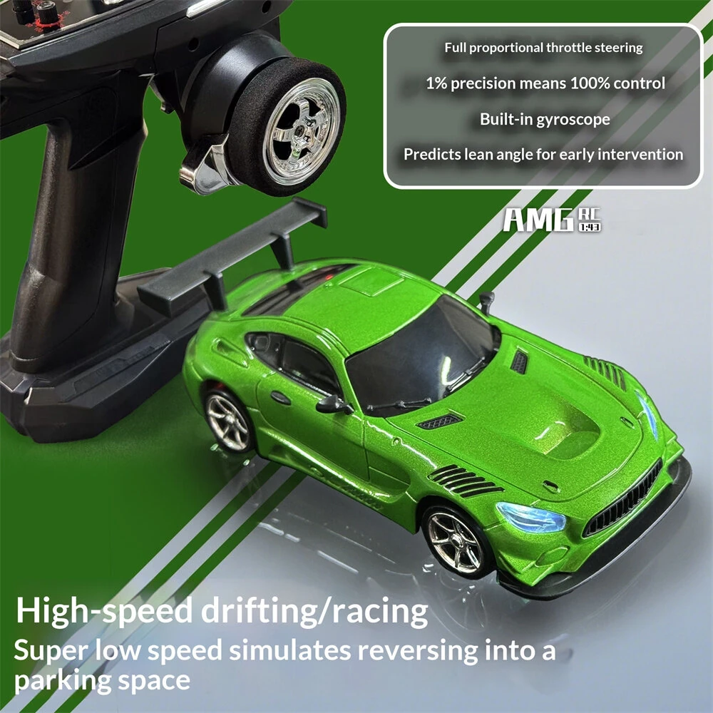 LDRC 4301 RTR 1/43 2.4G 4WD AMG GTR Drift RC Car Built In Gyro Alloy Body Shell LED Light On-Road Full Proportional Remote Control Racing Vehicles Models Toys — view 11