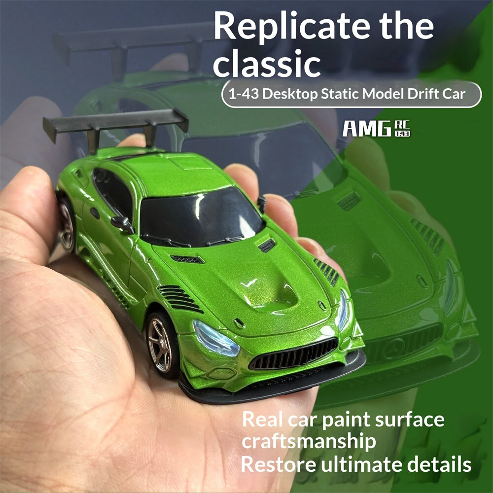 LDRC 4301 RTR 1/43 2.4G 4WD AMG GTR Drift RC Car Built In Gyro Alloy Body Shell LED Light On-Road Full Proportional Remote Control Racing Vehicles Models Toys — view 12