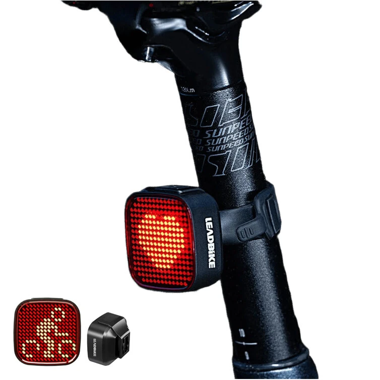 Leadbike DIY Synchronous Smart Taillight 244 Pixels Mobile App Pattern Edit Brake Sensing Dual Mount Type-C Rechargeable Bicycle Rear Light for Cycling Fun — view 2