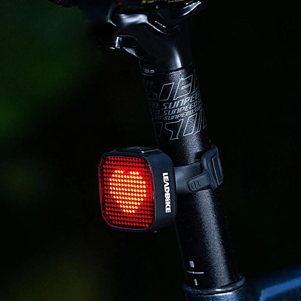 Leadbike DIY Synchronous Smart Taillight 244 Pixels Mobile App Pattern Edit Brake Sensing Dual Mount Type-C Rechargeable Bicycle Rear Light for Cycling Fun — view 9