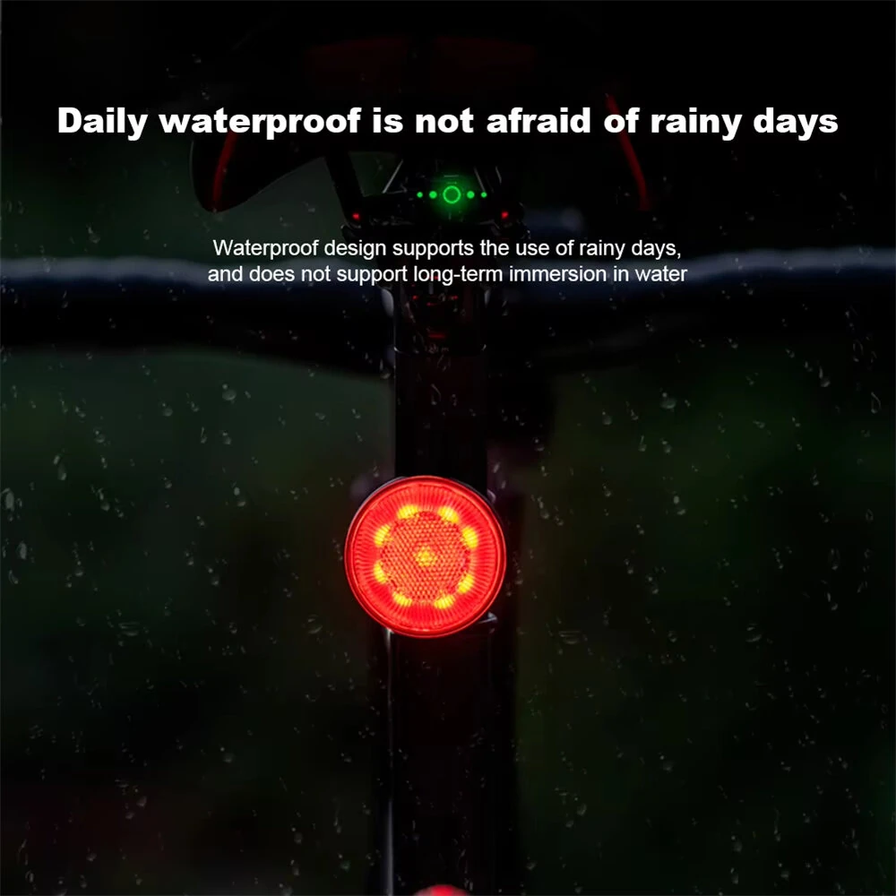 LEADBIKE LD93-LS Smart Brake Sensor Laser Bike Taillight 180° Large Floodlight 500mAh Battery 5 Light Modes Type-C Rechargeable IPX5 Waterproof Wear-resistant Bicycle Rear Light for Night Cycling — view 8