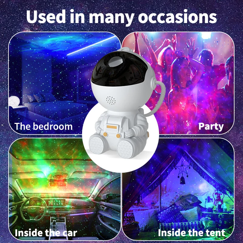 LED Astronaut Starry Sky Light Projection Night Lamp 8 Dynamic Lighting Modes Water Ripple Atmosphere Lamp Astronaut Projection Lamp — view 4