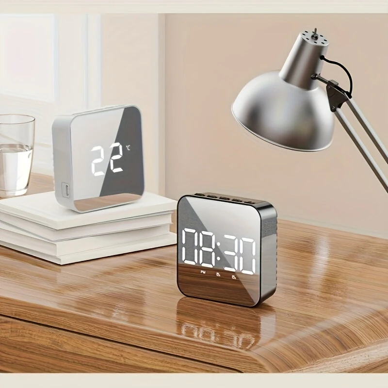 LED Clock Student Alarm Clock Plug-In Dual-Purpose Large Screen Display Digital Clock Voice-Controlled Temperature Clock — view 2