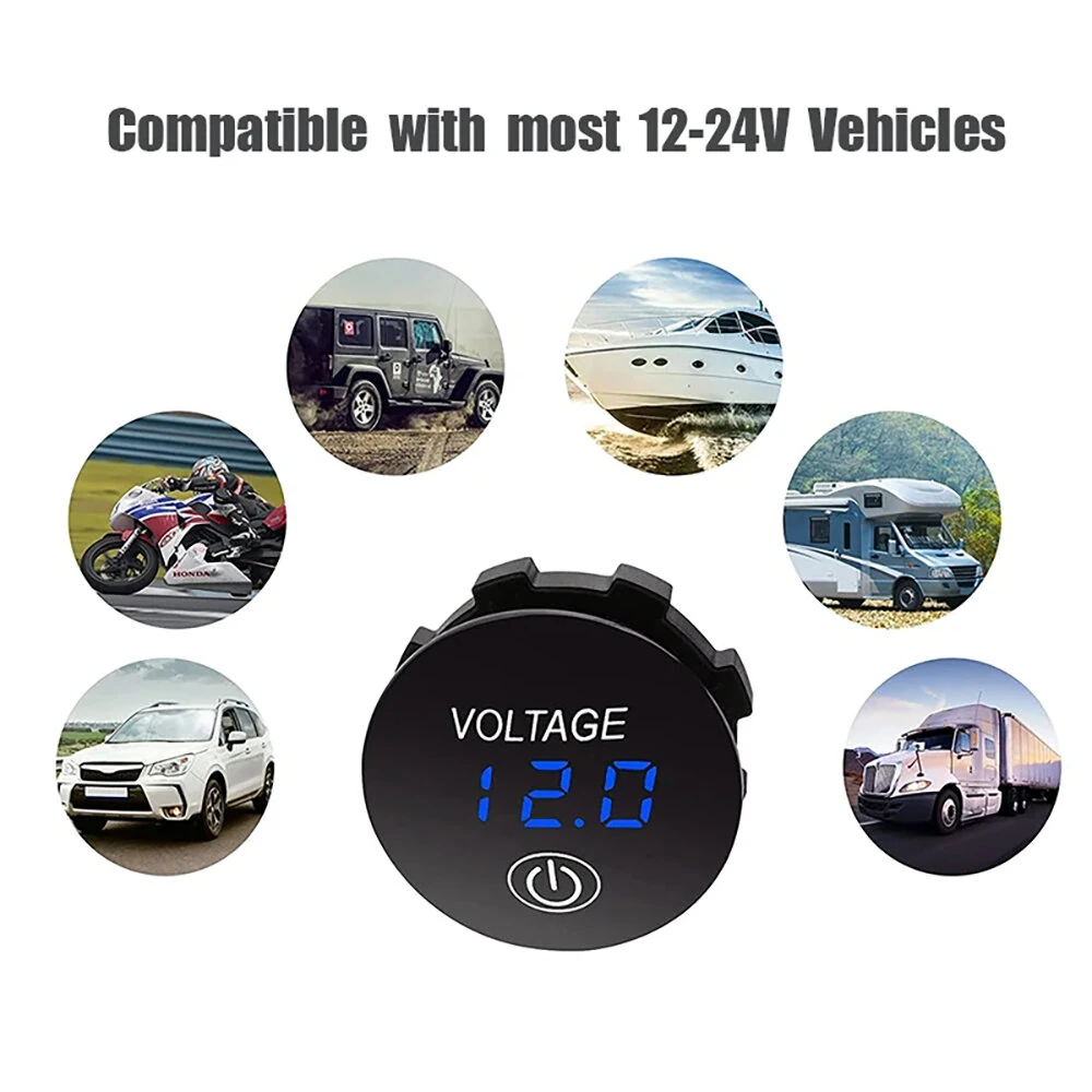 LED Digital Voltmeter 12V Waterproof Voltmeter Battery Tester with Digital Touch Display Panel for Car and Marine — view 8