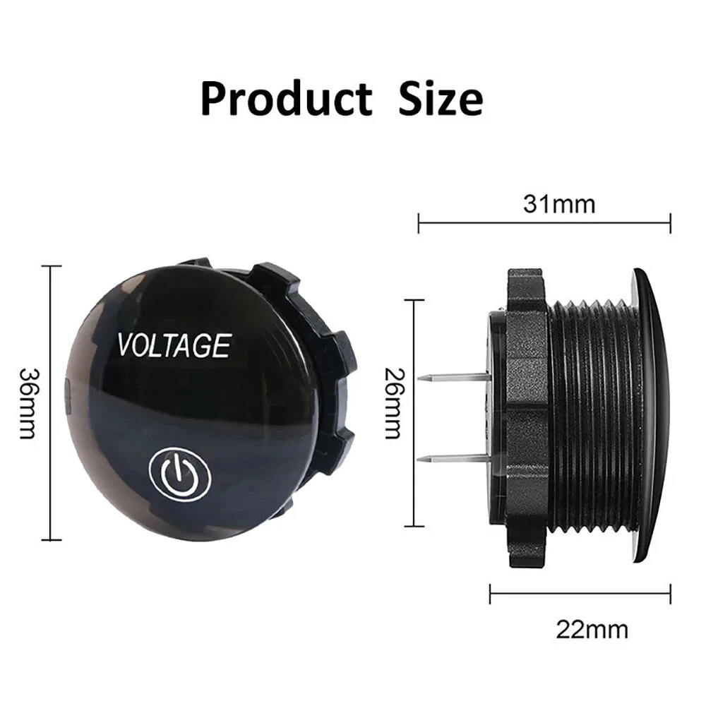 LED Digital Voltmeter 12V Waterproof Voltmeter Battery Tester with Digital Touch Display Panel for Car and Marine — view 9