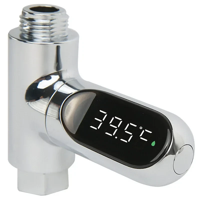 LED Display Household Water Shower Thermometer 5-85 ℃ Flow Self-Powered Water Thermometer Monitoring Baby Care Energy Smart Meter — Pricio