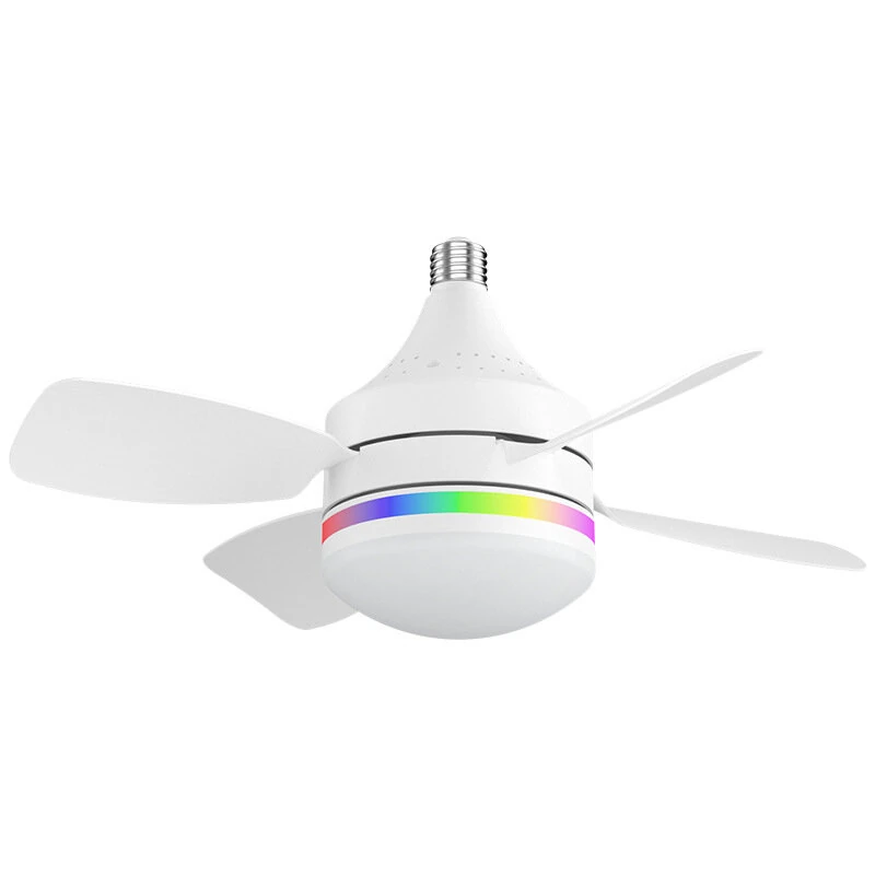 LED E27 Ceiling Fan Light Dimmable with Remote Control 3-Speed RGB Mood Lighting 3 Color Temperature Quiet Operation — Pricio