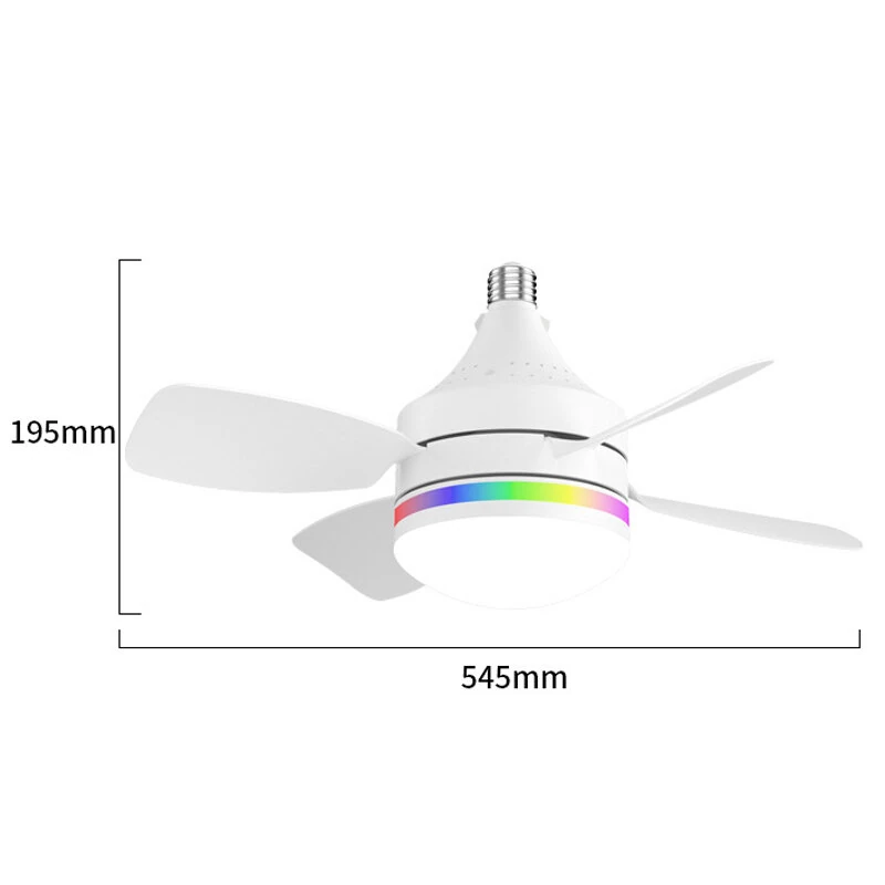 LED E27 Ceiling Fan Light Dimmable with Remote Control 3-Speed RGB Mood Lighting 3 Color Temperature Quiet Operation — view 9