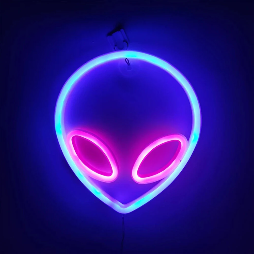 LED Halloween Neon Signs Atmosphere Lamp IP42 Waterproof 22x19.5cm Blue Pink Yellow Decor for Home Office Shop — view 4