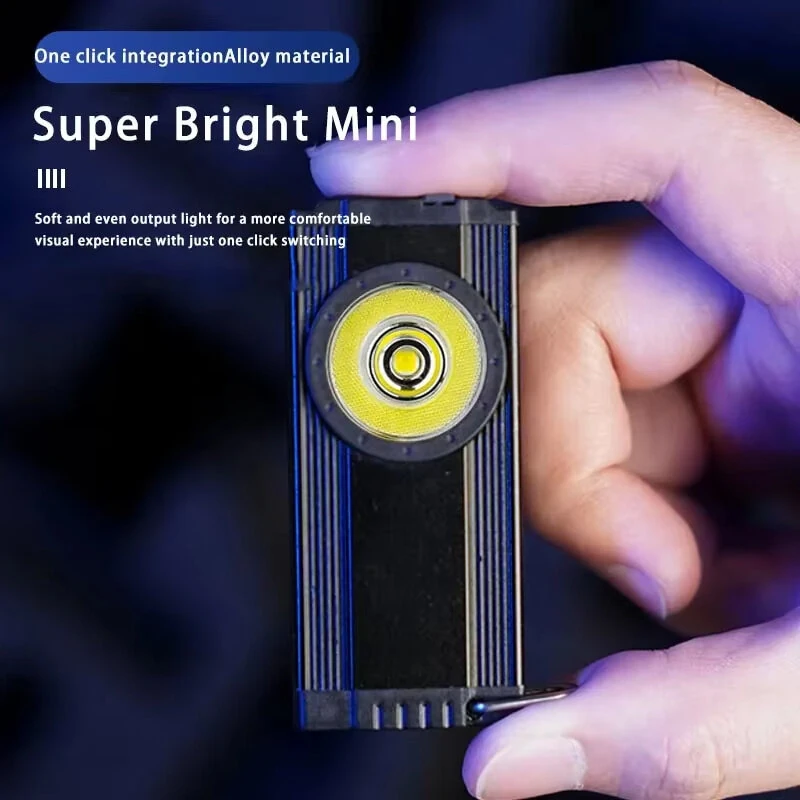 LED Keychain Light Mini COB Flashlight Rechargeable with Magnetic Tail Lantern Camping Portable Emergency Torch — view 7