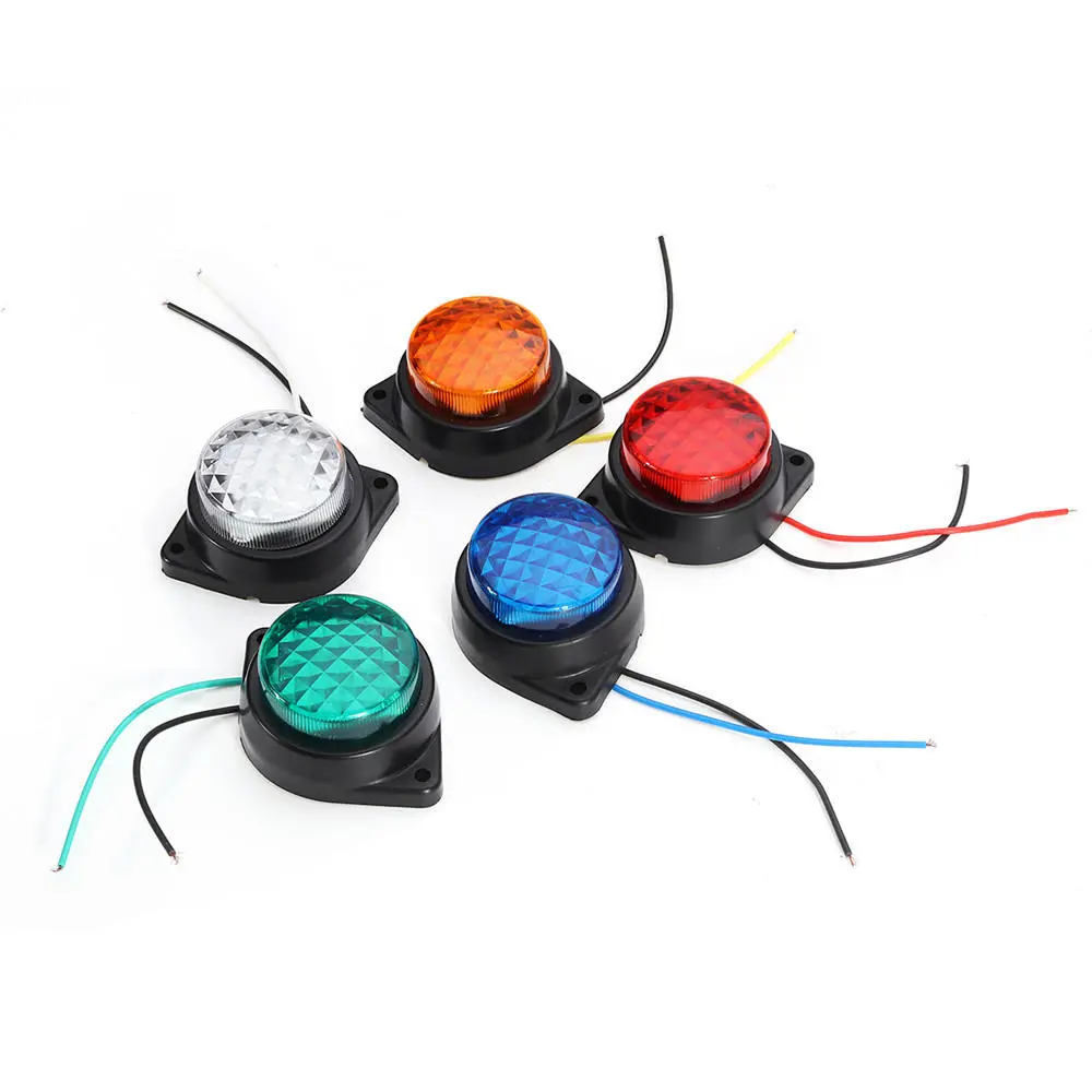 LED Light Clearance Front Rear Side Marker Indicator Lamp Round Outer Display Width Light — Pricio
