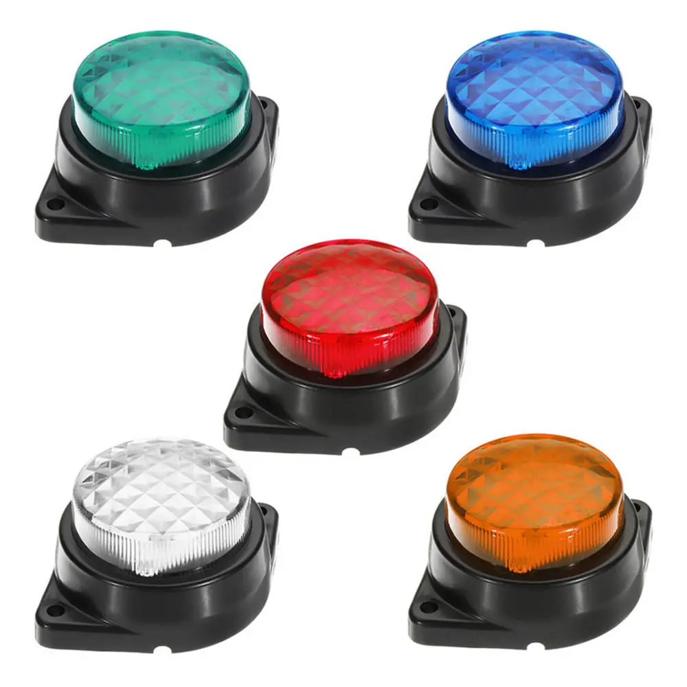 LED Light Clearance Front Rear Side Marker Indicator Lamp Round Outer Display Width Light — view 4