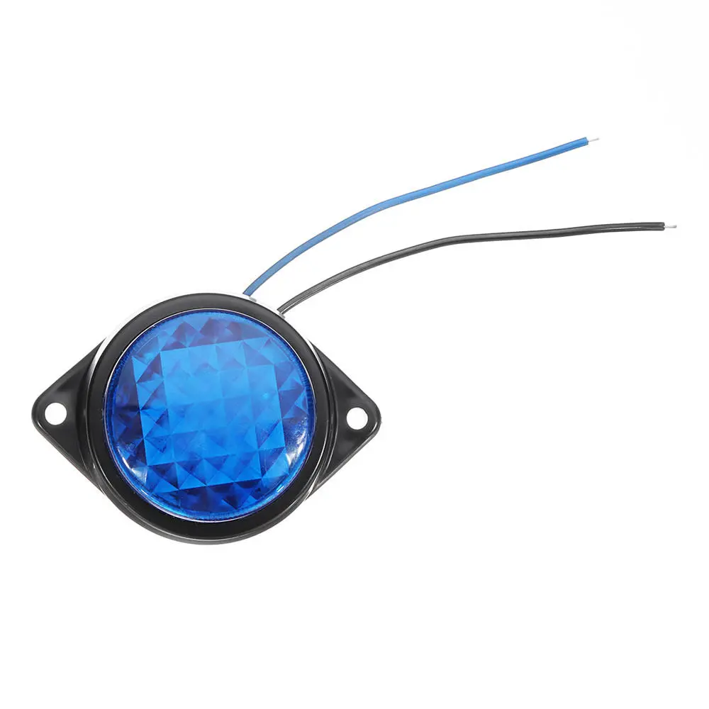 LED Light Clearance Front Rear Side Marker Indicator Lamp Round Outer Display Width Light — view 7