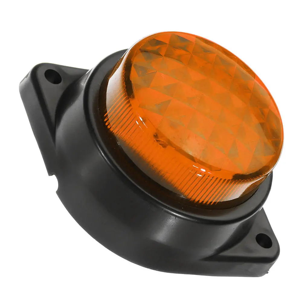 LED Light Clearance Front Rear Side Marker Indicator Lamp Round Outer Display Width Light — view 9