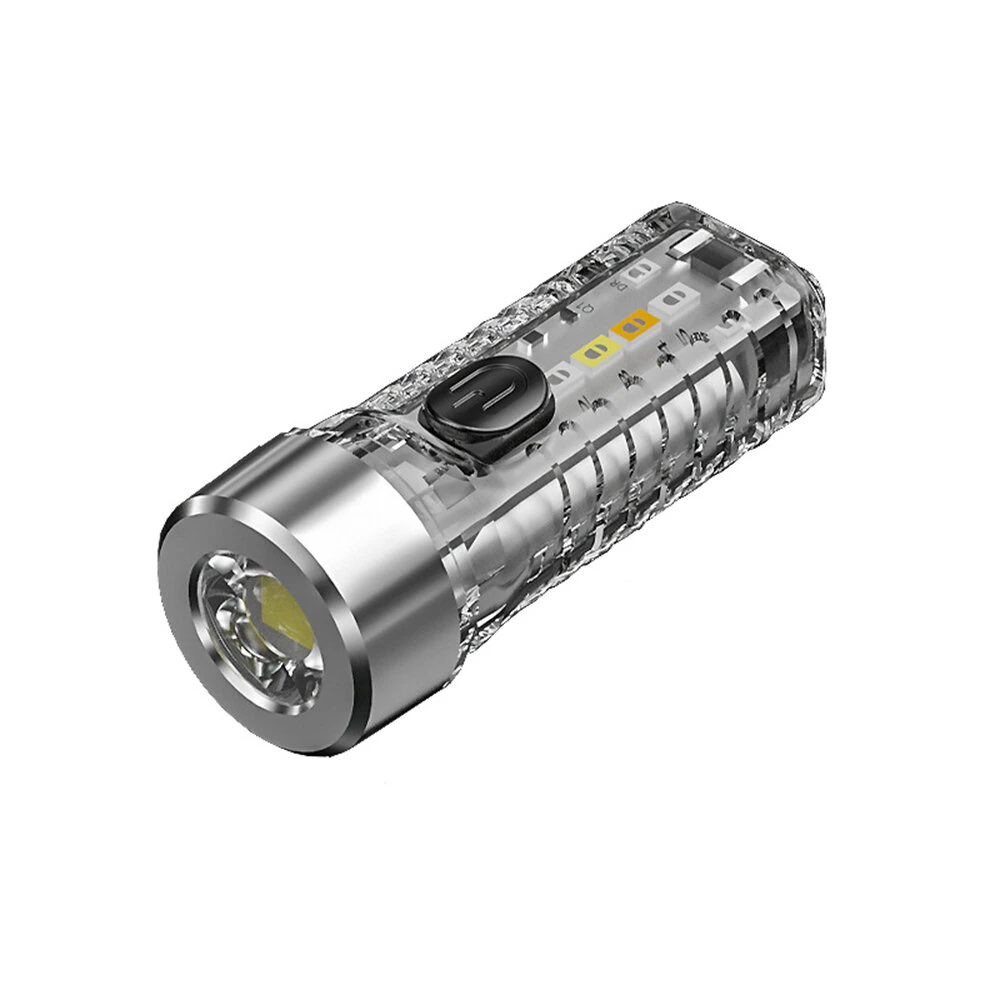 LED Mini Keychain Flashlight Portable Keyring Pocket Torches Type-C USB Charging for Outdoor Camping Hiking Emergency Lighting — view 3