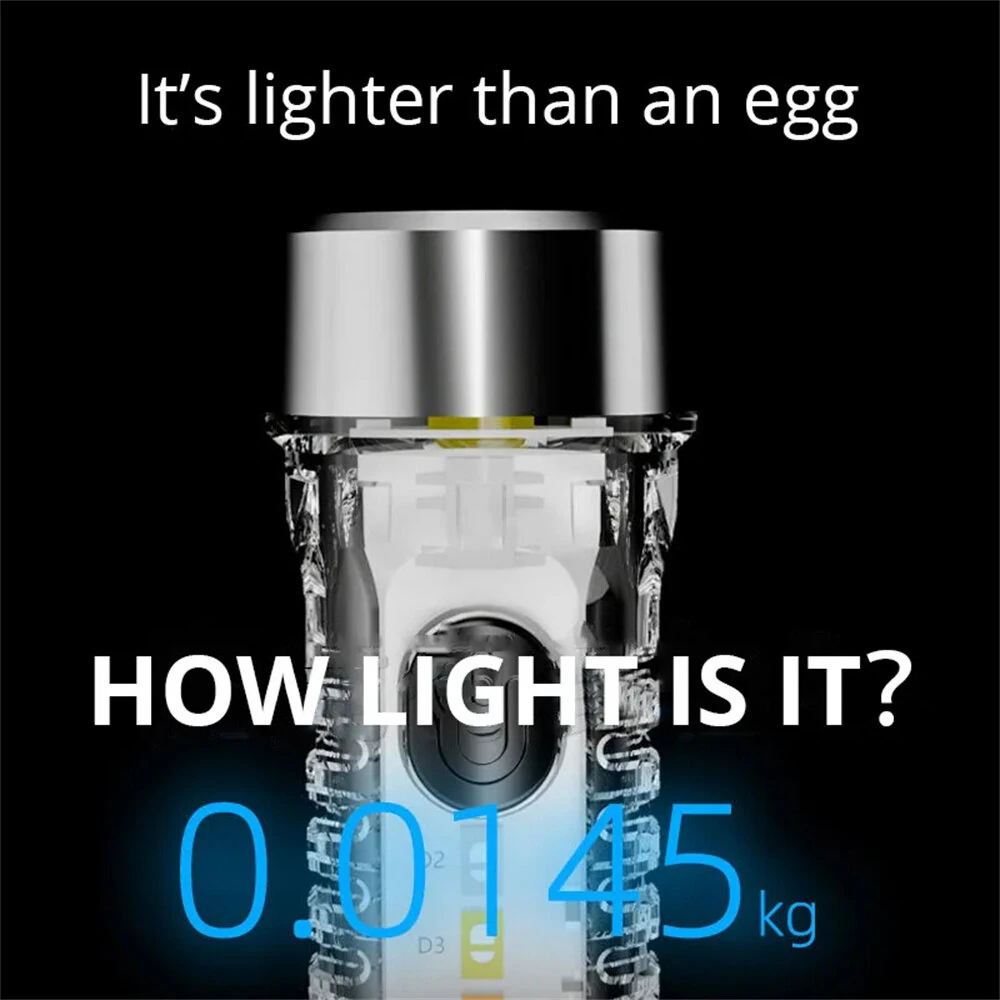 LED Mini Keychain Flashlight Portable Keyring Pocket Torches Type-C USB Charging for Outdoor Camping Hiking Emergency Lighting — view 9