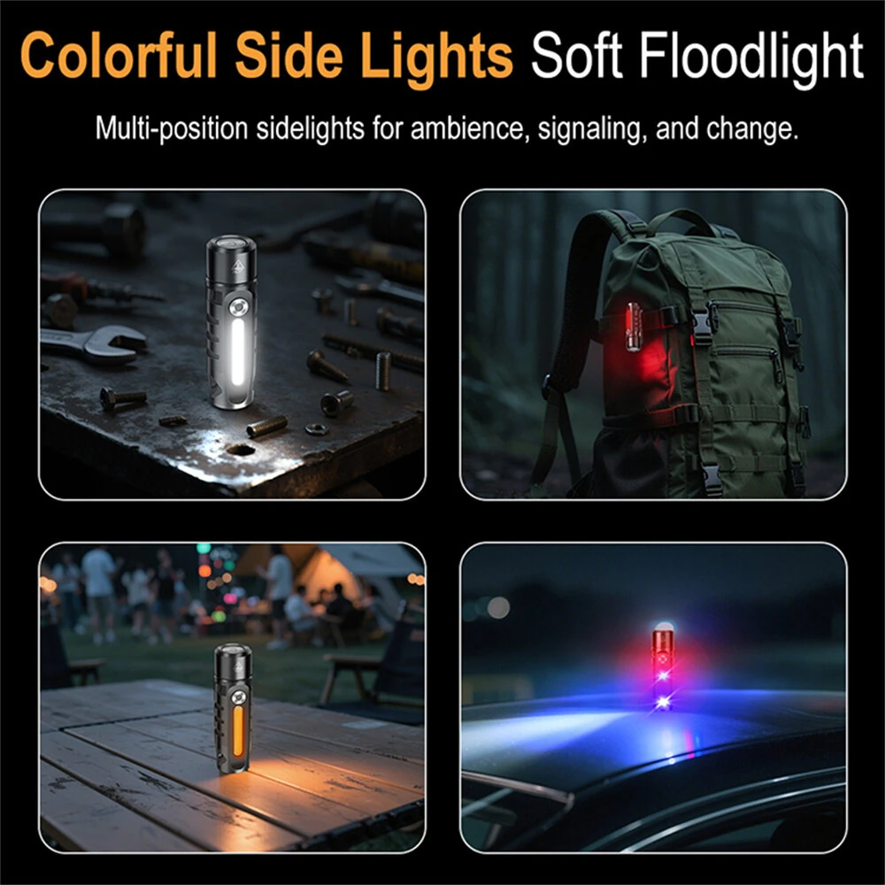 LED Mini Waterproof USB-C Rechargeable Flashlight with Clip & Magnetic Metal Conveniently Flashlight Suitable for Hiking Camping — view 10