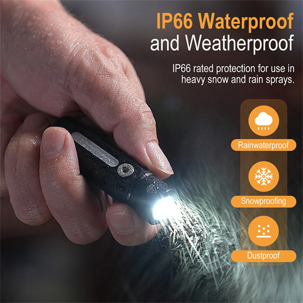 LED Mini Waterproof USB-C Rechargeable Flashlight with Clip & Magnetic Metal Conveniently Flashlight Suitable for Hiking Camping — view 7