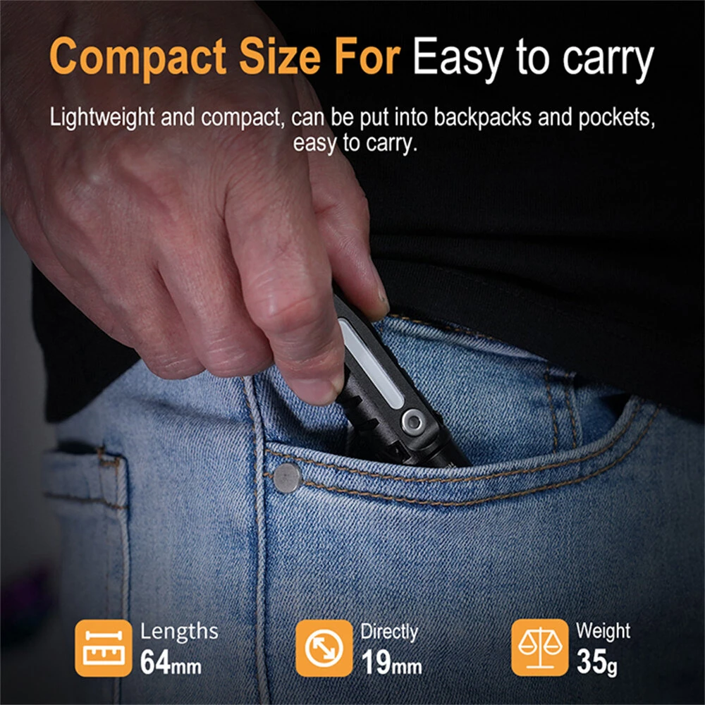 LED Mini Waterproof USB-C Rechargeable Flashlight with Clip & Magnetic Metal Conveniently Flashlight Suitable for Hiking Camping — view 8