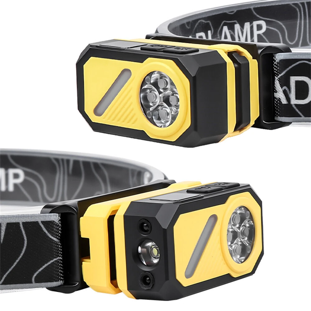 LED Multi-Source Sensor Headlamp, Portable Running Light With Cap Clip Magnet, Rgb Ambient Light, Digital Display Headlamp For Fishing Camping Hiking,Running — view 4