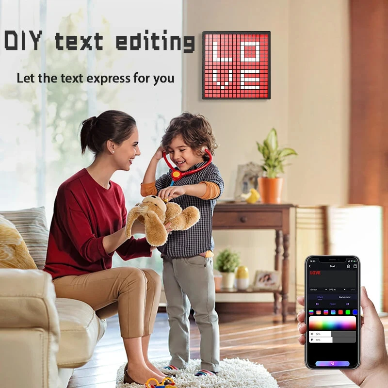 LED Pixel Display Screen Bluetooth Pixel Light Table With Pixel Photo Frame Diy Mosaics Pixel Style Wall-Mounted Pixel Screen Smart LED Pixel Display — view 4