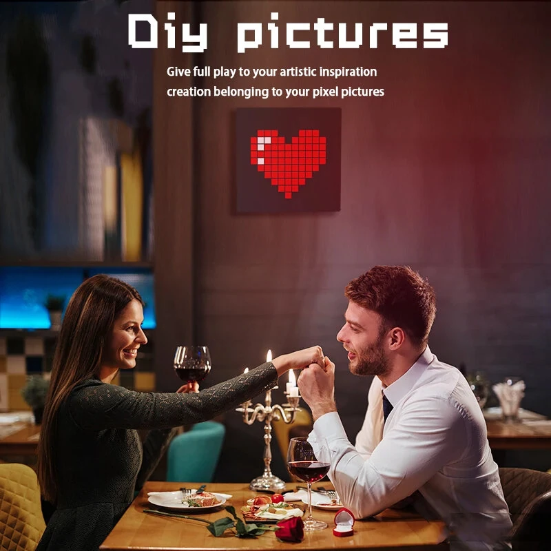 LED Pixel Display Screen Bluetooth Pixel Light Table With Pixel Photo Frame Diy Mosaics Pixel Style Wall-Mounted Pixel Screen Smart LED Pixel Display — view 7