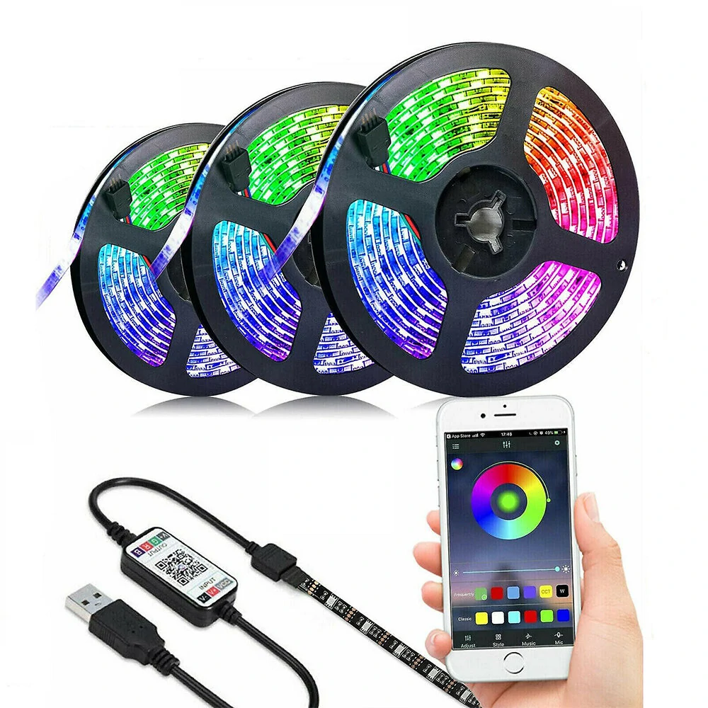 LED Set Light With 5V 5050RGB Colorful TV Background Light with USB Bluetooth Smart Atmosphere Light Strip — Pricio