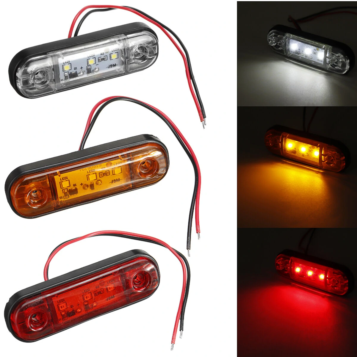 LED Side Marker Indicator Light Waterproof For 12V 24V Trailer Truck Bus Lorry Van — view 2