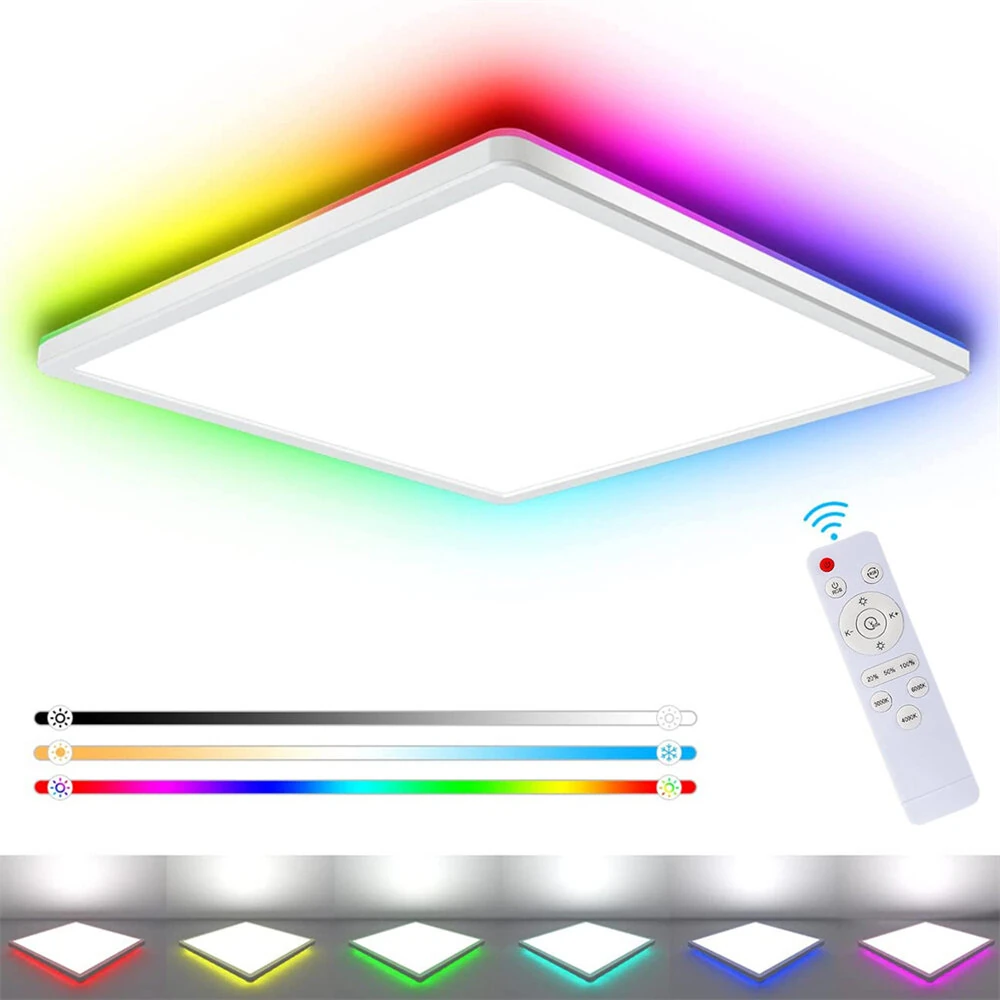 LED Square Ceiling Light RGB Dimmable Modern Ceiling Lamp Home Bedroom Living Room Ambient Light Led Aisle Light Home Decoration — Pricio
