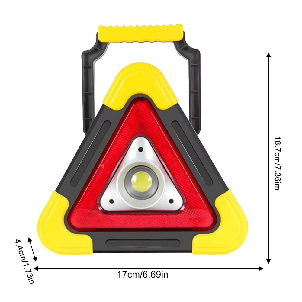 LED Triangle Warning Sign Night Light Warning Lamp Work Light Solar Powered Triangle Warning Sign Lamp With 4  Light Modes — view 11