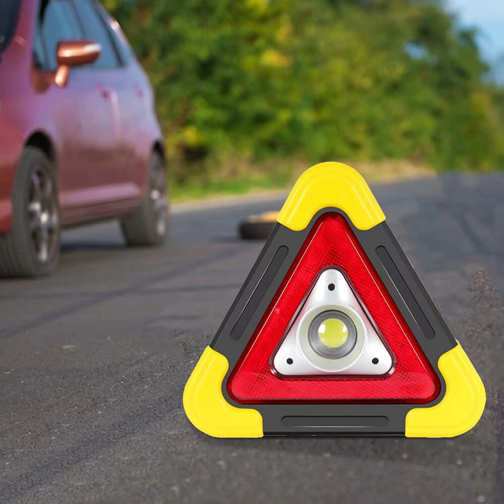 LED Triangle Warning Sign Night Light Warning Lamp Work Light Solar Powered Triangle Warning Sign Lamp With 4  Light Modes — view 4