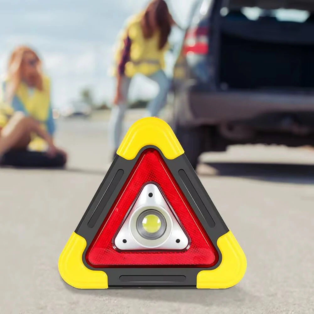 LED Triangle Warning Sign Night Light Warning Lamp Work Light Solar Powered Triangle Warning Sign Lamp With 4  Light Modes — view 5