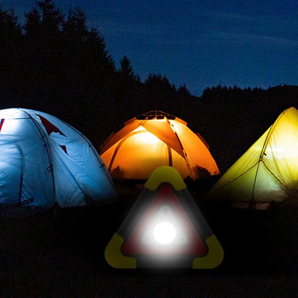 LED Triangle Warning Sign Night Light Warning Lamp Work Light Solar Powered Triangle Warning Sign Lamp With 4  Light Modes — view 7