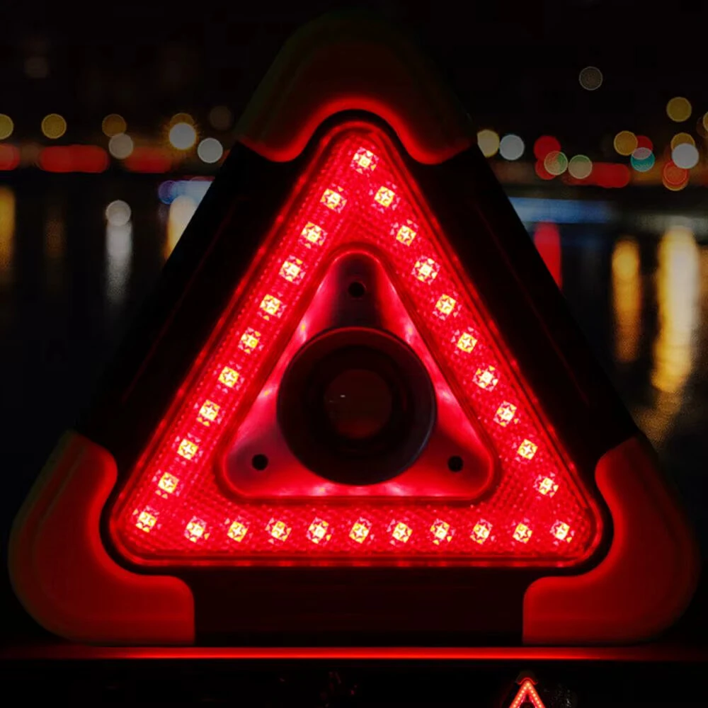 LED Triangle Warning Sign Night Light Warning Lamp Work Light Solar Powered Triangle Warning Sign Lamp With 4  Light Modes — view 8