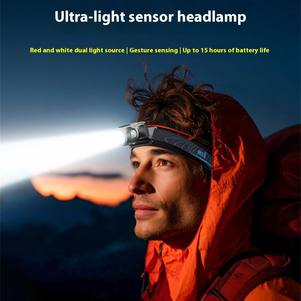 LEM Outdoor Long-Lasting Powerful Rechargeable Sensor Headlamp Ultra-Bright Headlamp for Outdoor Night Fishing Riding — view 3