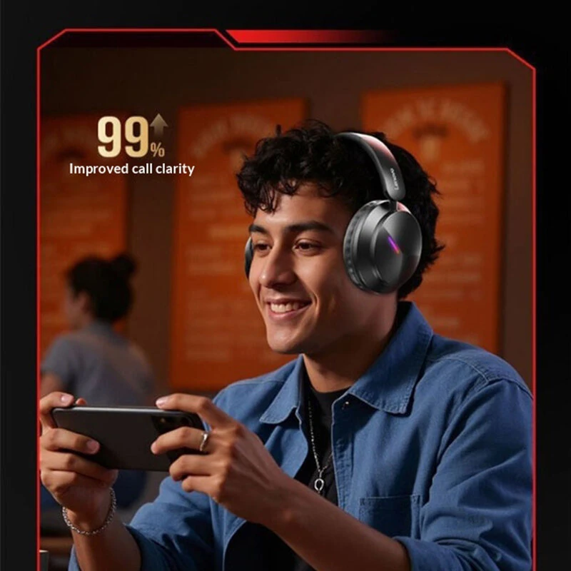 LENOVO EH140 RGB Game Headset Wireless bluetooth Headphone 40mm Speaker 720° Dynamic Spatial Sound ENC Call Noise Cancelling Low Delay Support 3.5mm Audio Headphones — view 4