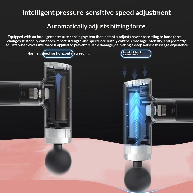 Lenovo Professional Massage Gun 99-Levels Speed 8 Massage Heads Intelligent Pressure-Sensing Control Low Noise Long Battery USB Charging with LCD Touch Display for Muscle Recovery for Home Gym Use — view 4