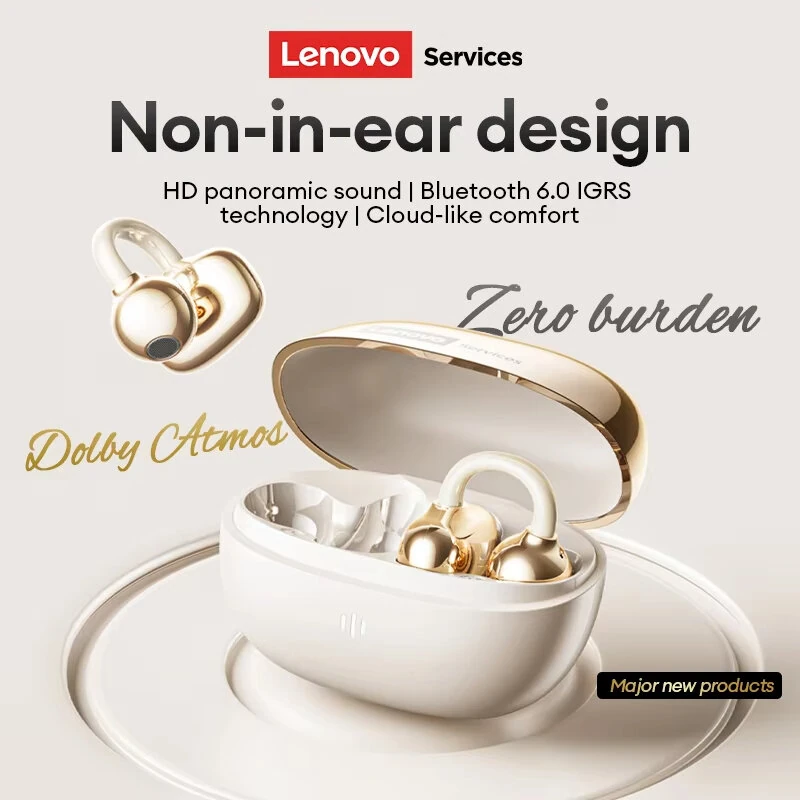 Lenovo RS103 TWS Earclips Headset Wireless bluetooth 6.0 Earphone Dual Magnetic High-amplitude Diaphragms 360° Spatial Sound 24H Playback Flexible Design Low Game Delay Touch Control E-sports Sports Headphones — view 4
